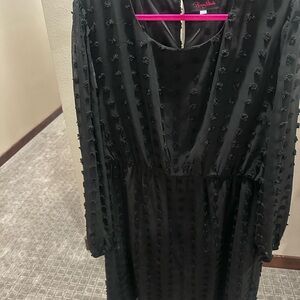 Black Sheath Cocktail Dress with Bishop Sleeves